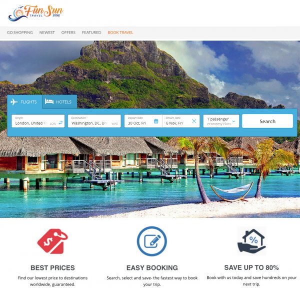 Ready made travel online store example