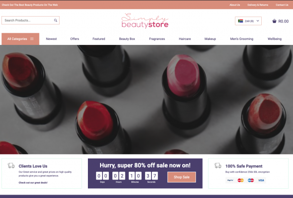 Ready made beauty online store example