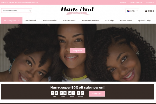 Ready made hair online store example