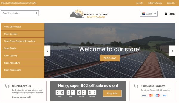 Ready made solar online store example